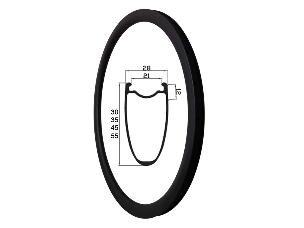 700C เต็มคาร์บอน 28 มม. ไร้ยางถนน RIMS