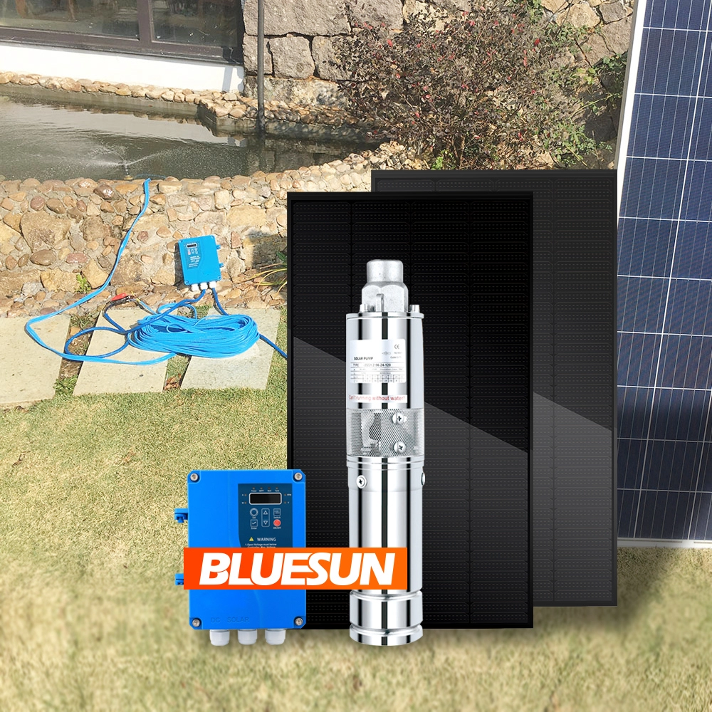 Bluesun 80m หัวปั๊มน้ำพลังงานแสงอาทิตย์ DC 48V ระบบปั๊มพลังงานแสงอาทิตย์ 600 วัตต์พลังงานแสงอาทิตย์ปั๊มสำหรับลึกดี