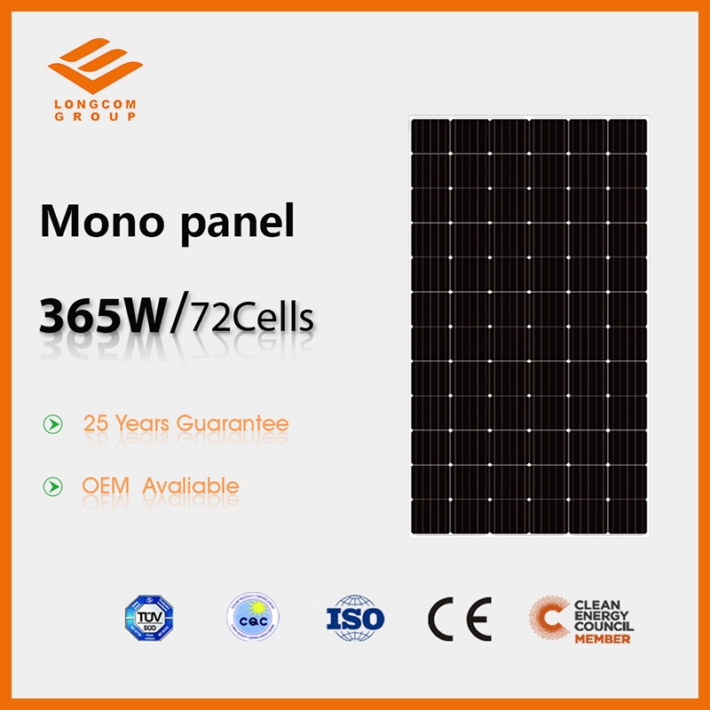 Mono Crystalline Solar Panel 365W สำหรับบ้าน