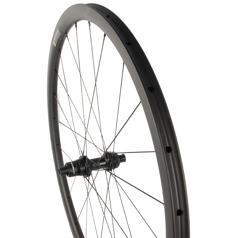 Carbon Disc Wheelset 700C จักรยานเสือหมอบ 27mm Wide Disc Brake Carbon Tubular