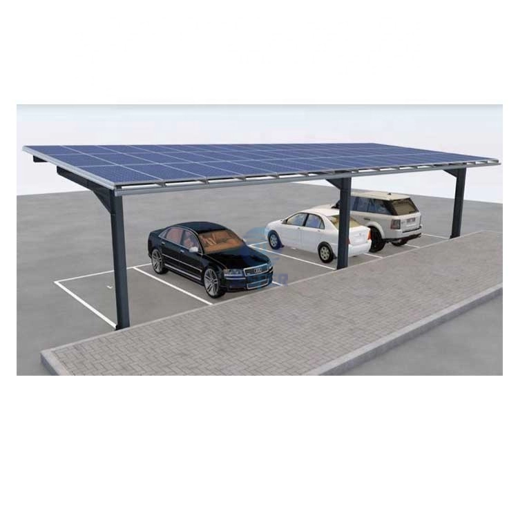 L ชนิด Carbon Steel Weatherproof Solar Pv Carport System