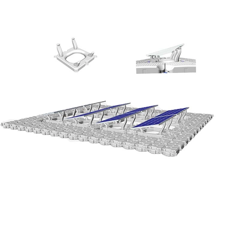 Dry Lake Full Anchoring Solution ชุดพลังงานแสงอาทิตย์ HDPE โครงสร้างการติดตั้งพลังงานแสงอาทิตย์แบบลอยตัวสระว่ายน้ำ