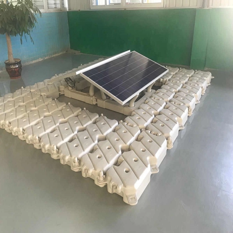 ติดตั้งง่าย HDPE Buoy PV โมดูล Floating Solar Fountain Solar Farm System