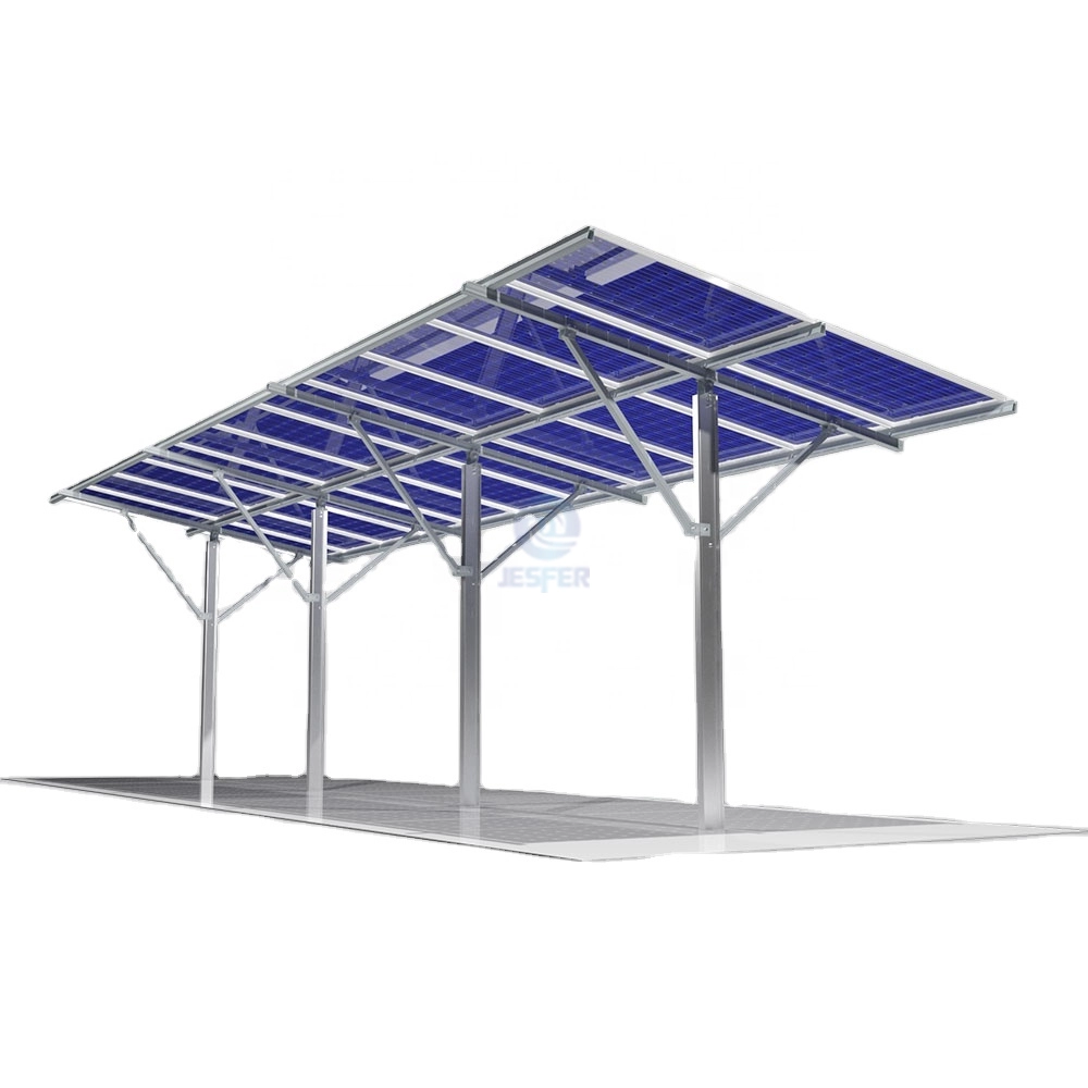 T ชนิด Carbon Steel Solar Mounting Carport System