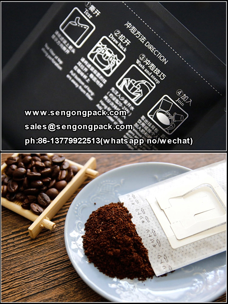 อัลตราโซนิก Canephora / Robusta Drip Caffee เครื่องบรรจุถุงพร้อมซองด้านนอก