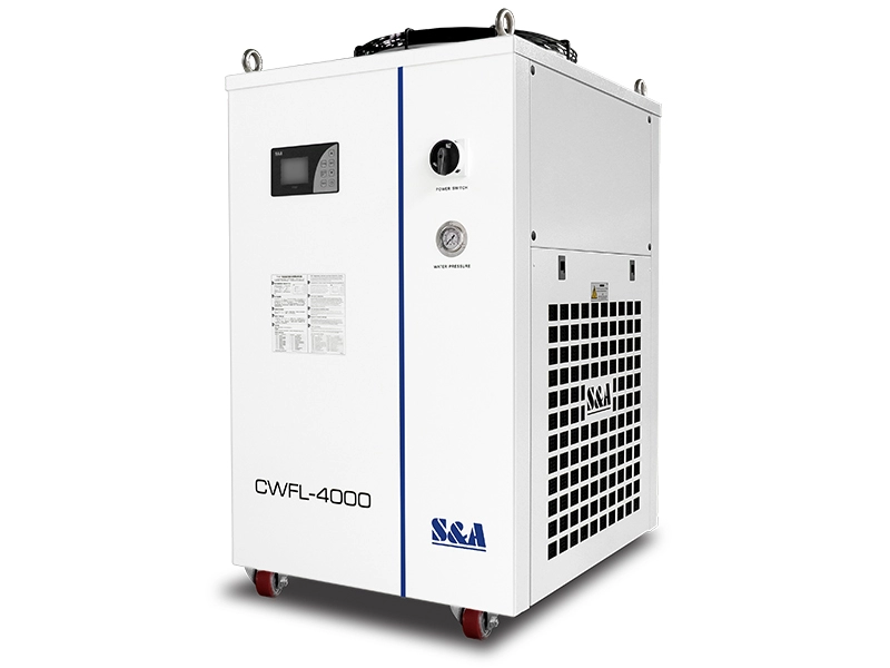 ชิลเลอร์น้ำเย็นแบบวงจรคู่ CWFL-4000 ประสิทธิภาพการระบายความร้อนที่เสถียร AC 380V 50/60Hz