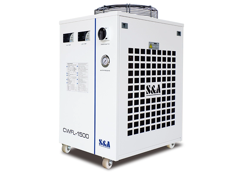 เครื่องทำน้ำเย็น CWFL-1500 พร้อมสารทำความเย็นสำหรับเลเซอร์ไฟเบอร์