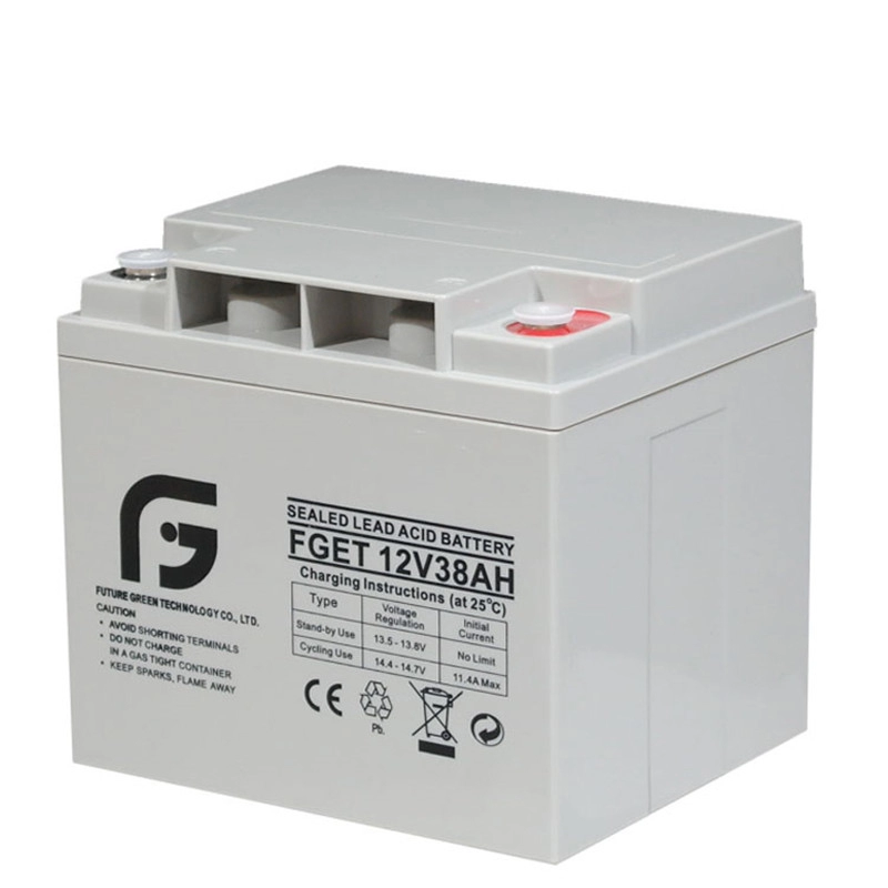 12V 38ah Long Life UPS การบำรุงรักษาแบตเตอรี่เก็บกรดตะกั่วฟรี