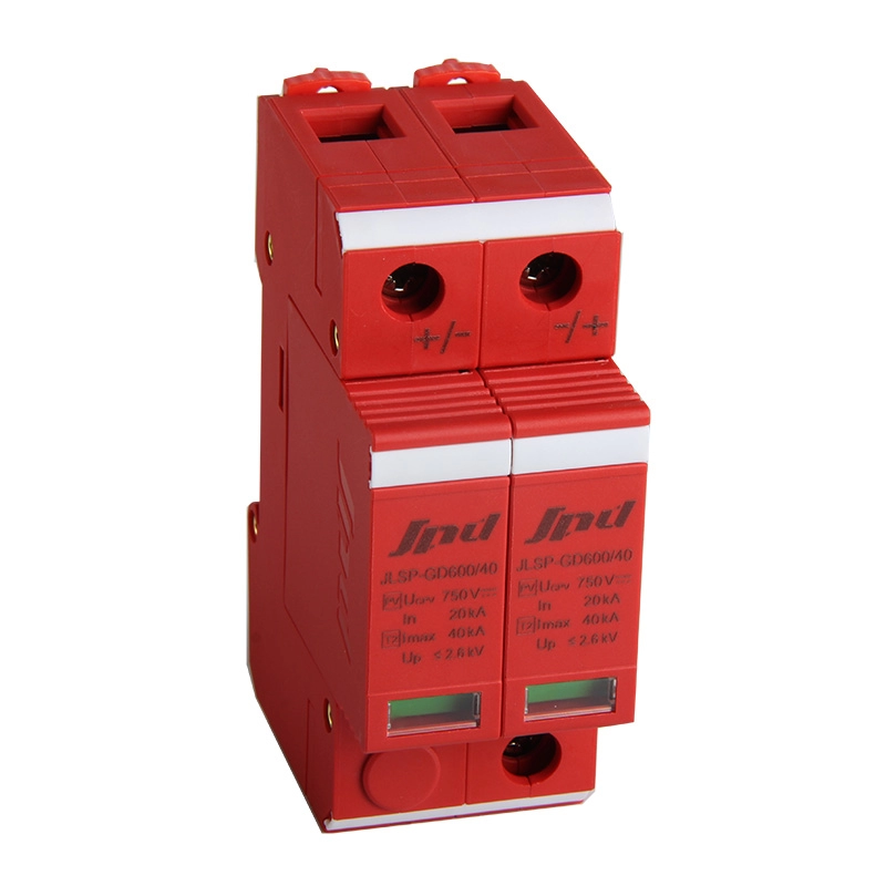 Jinli 2poles dc อุปกรณ์ป้องกันไฟกระชากพลังงานแสงอาทิตย์ spd 600V