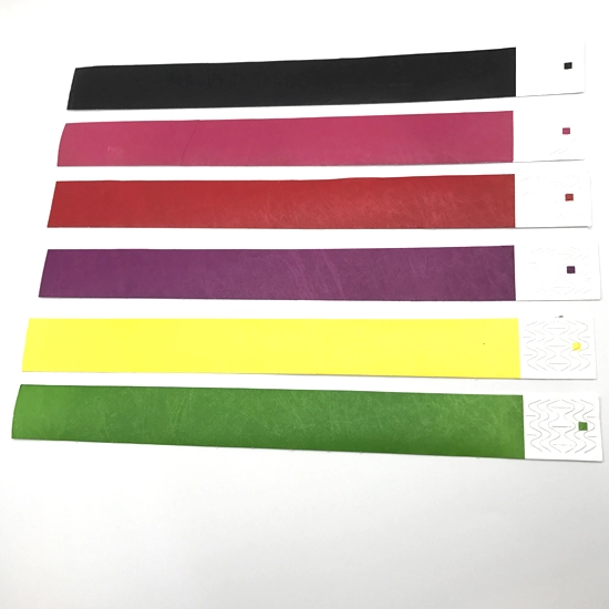 สายรัดข้อมือ RFID Tyvek แบบใช้แล้วทิ้งสีสันสดใสสำหรับการโฆษณา