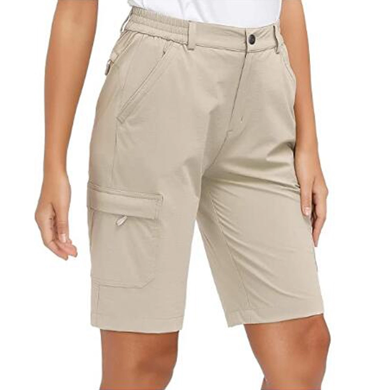 สำหรับผู้หญิง Lightweight เดินป่า กางเกงขาสั้น Quick Dry Cargo Shorts ฤดูร้อน ท่องเที่ยว การตกปลา Golf Shorts กลางแจ้ง กันน้ำ
