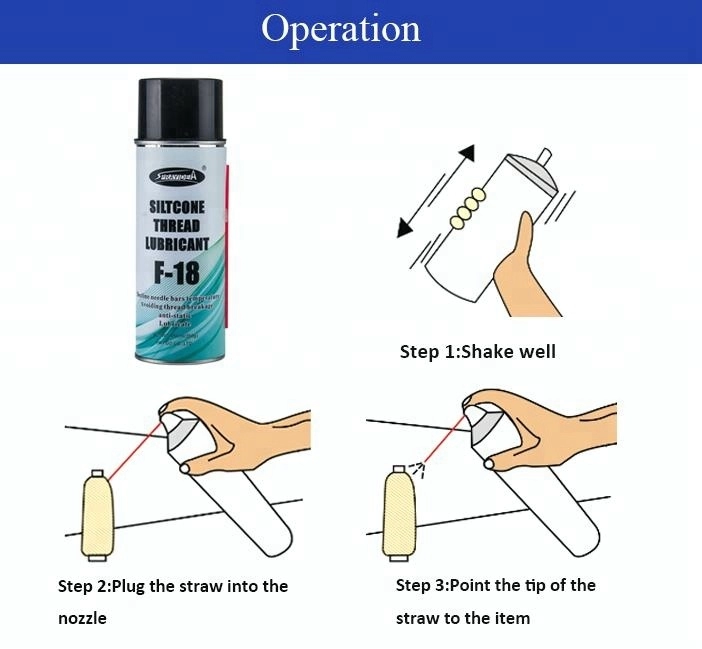 Sprayidea F-18 น้ำมันซิลิโคนสเปรย์ป้องกันไฟฟ้าสถิตย์สำหรับด้ายเย็บผ้า