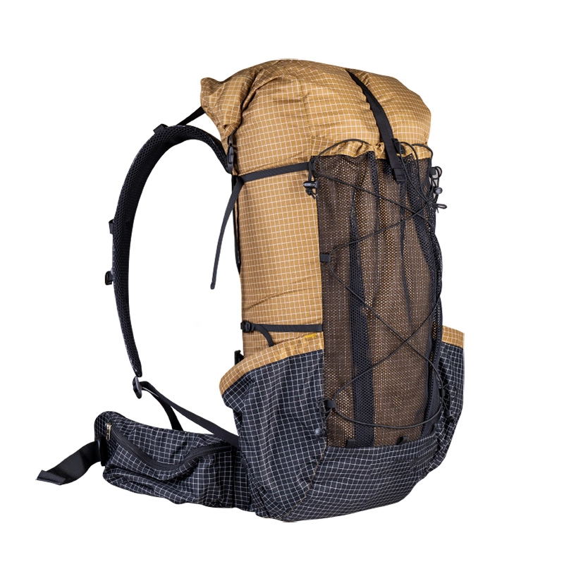 กระเป๋าเป้สะพายหลังเดินป่าแบบ Ultralite ขนาด 55 ลิตรที่ขยายได้น้ำหนักเบาชุดแคมปิ้งกันน้ำ