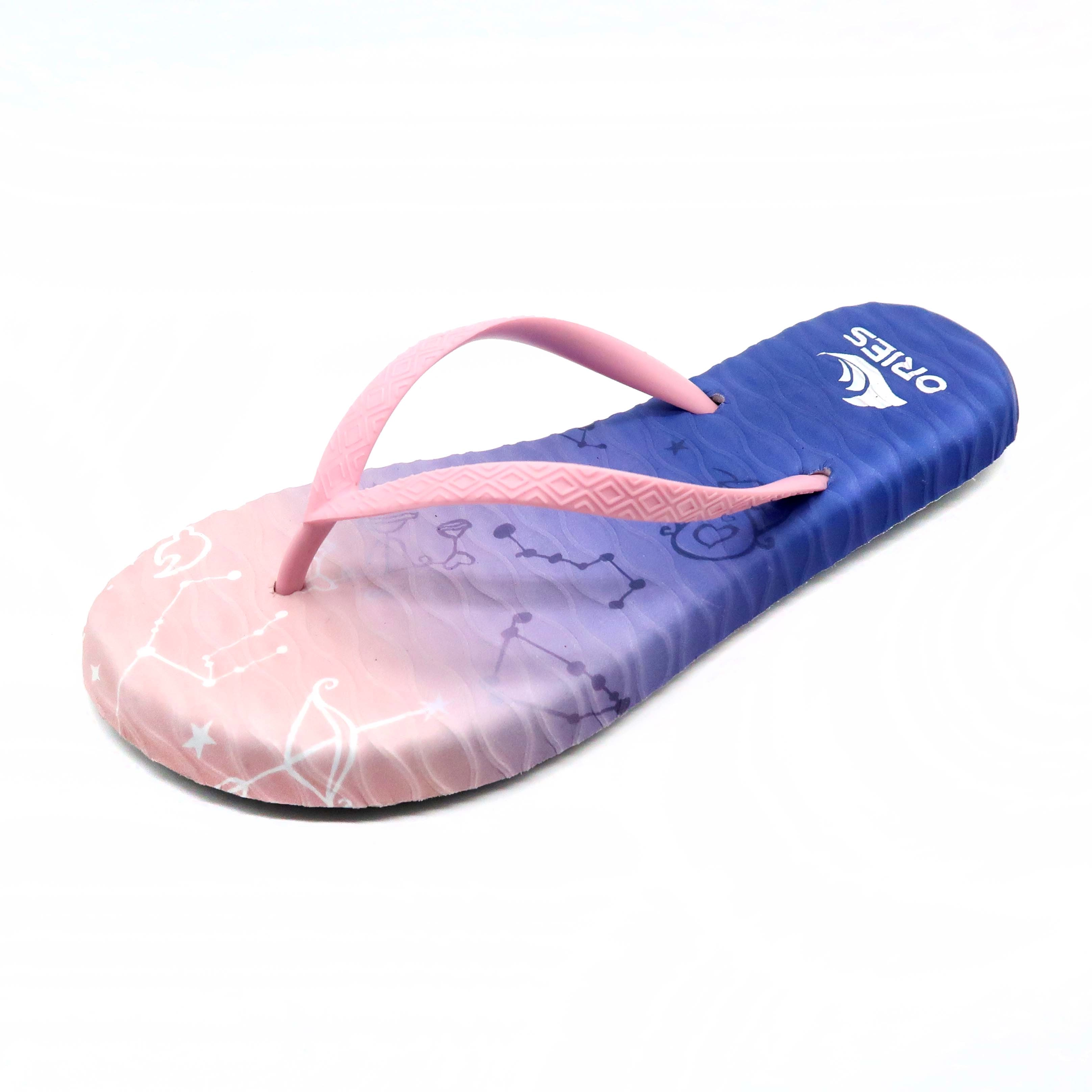 การพิมพ์ดิจิตอล UV กลุ่มดาวนวดสาวกลางแจ้ง Flip Flops Sandal