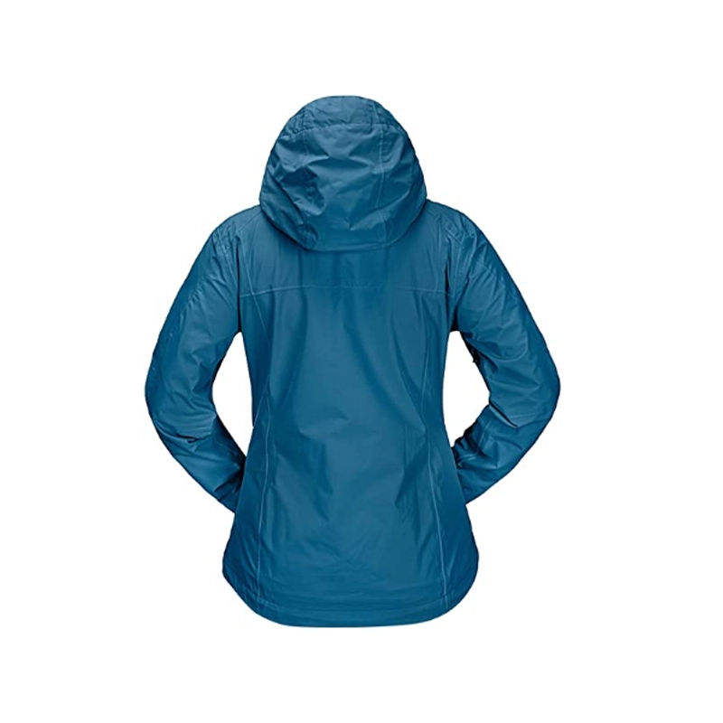 ผู้หญิง Packable Rain Jacket น้ำหนักเบา Outdoor Waterproof Windbreak เสื้อกันฝนมีฮู้ดสำหรับเดินทาง, เดินป่า, ปั่นจักรยาน