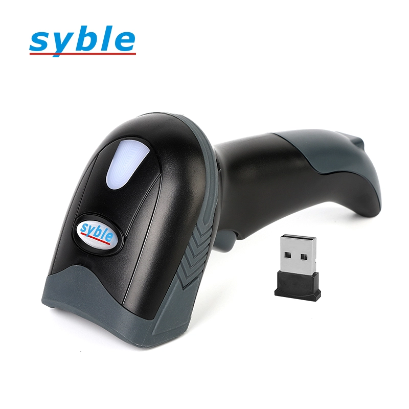 Syble ราคาถูก 1D เครื่องสแกนบาร์โค้ดไร้สายเครื่องสแกนมือถือพร้อมตัวรับสัญญาณ USB