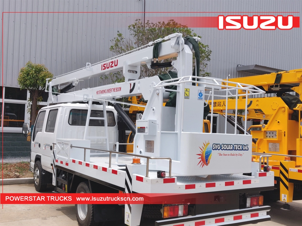 14m Telescopic Bucket Truck Isuzu Man อุปกรณ์ยกของ