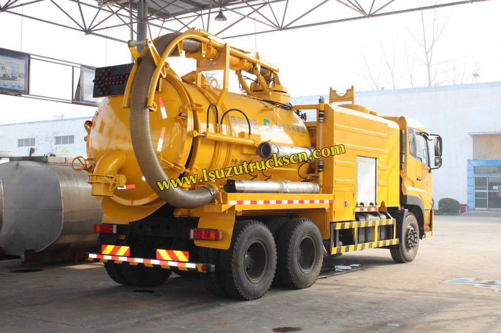 15000Liter Algeria Isuzu 6x4 Combined Sewer Jetting Vacuum Truck