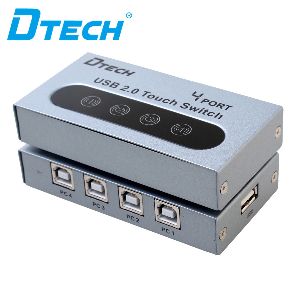 DTECH DT-8341 USB สวิตช์แชร์การพิมพ์ด้วยตนเอง 4 พอร์ต