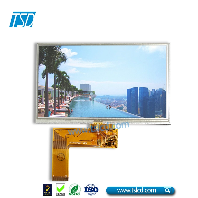 50pin 7 "800X480 จอแสดงผล TFT LCD หน้าจอพร้อมอินเทอร์เฟซ RGB 24 บิต