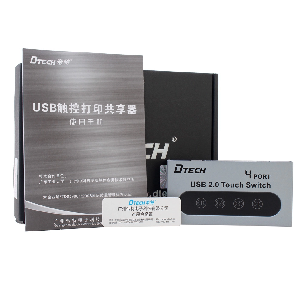 DTECH DT-8341 USB สวิตช์แชร์การพิมพ์ด้วยตนเอง 4 พอร์ต