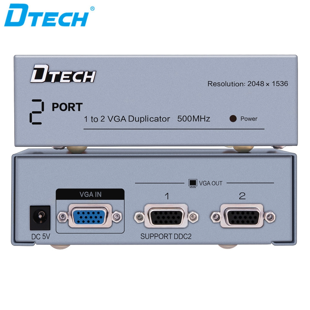 DT-7502 1 ถึง 2 500MHZ VGA SPLITTER