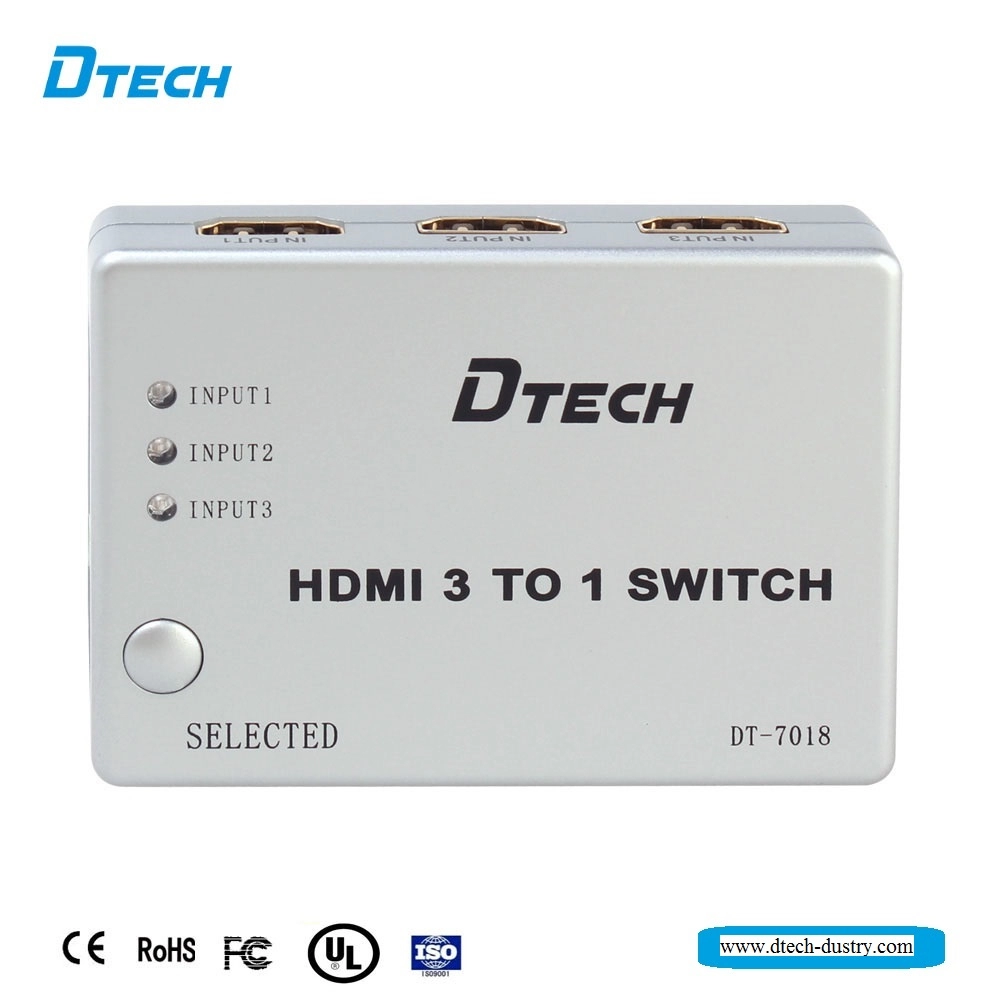 DTECH DT-7018 3 ใน 1 ออก HDMI SWITCH รองรับ 1080p และ 3D
