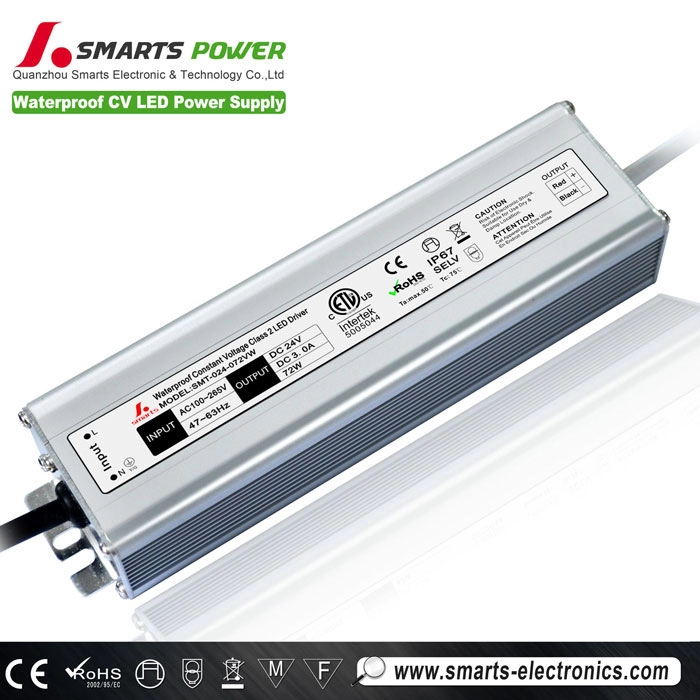 AC เป็น DC 24V 72W แหล่งจ่ายไฟ LED แรงดันคงที่