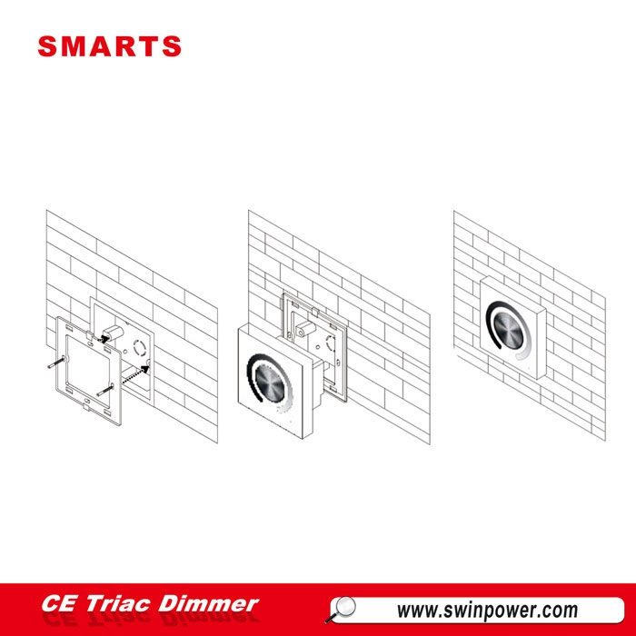 ออกแบบใหม่มาตรฐานยุโรป LED Light Dimmer 220VAC ขอบท้ายลดแสง