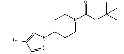 1-กรดไพเพอริดีนคาร์บอกซิลิก, 4-(4-ไอโอโด-1H-ไพราซอล-1-อิล)-, 1,1-ไดเมทิลเอทิลเอสเทอร์
