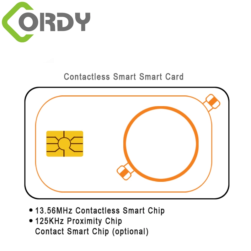 บัตรคู่ RFID พร้อมบัตรแถบแม่เหล็ก บัตรสัมผัส IC