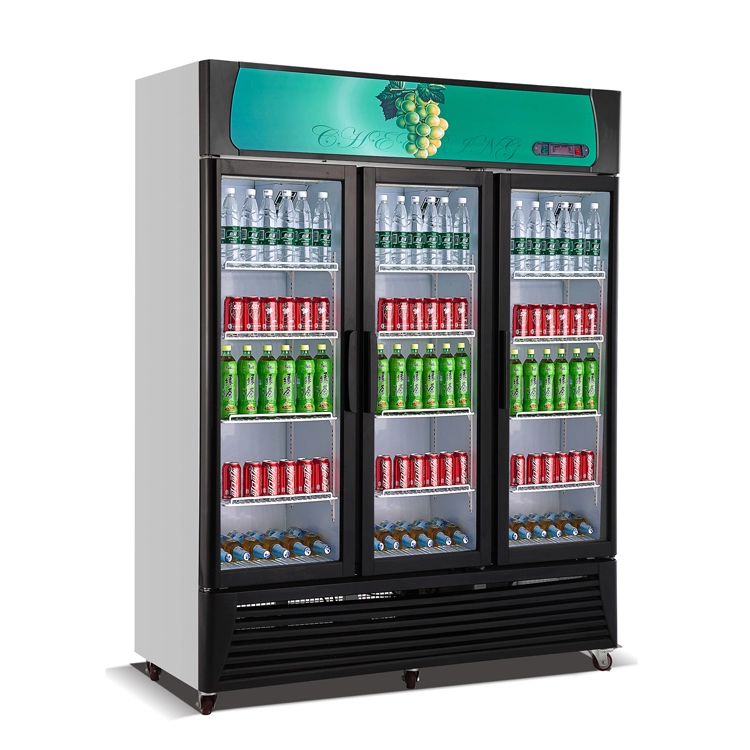 ซูเปอร์มาร์เก็ตตู้เย็นอุปกรณ์แสดงเครื่องดื่มตู้เย็นประตูกระจกตู้แช่แข็งและตู้เย็น