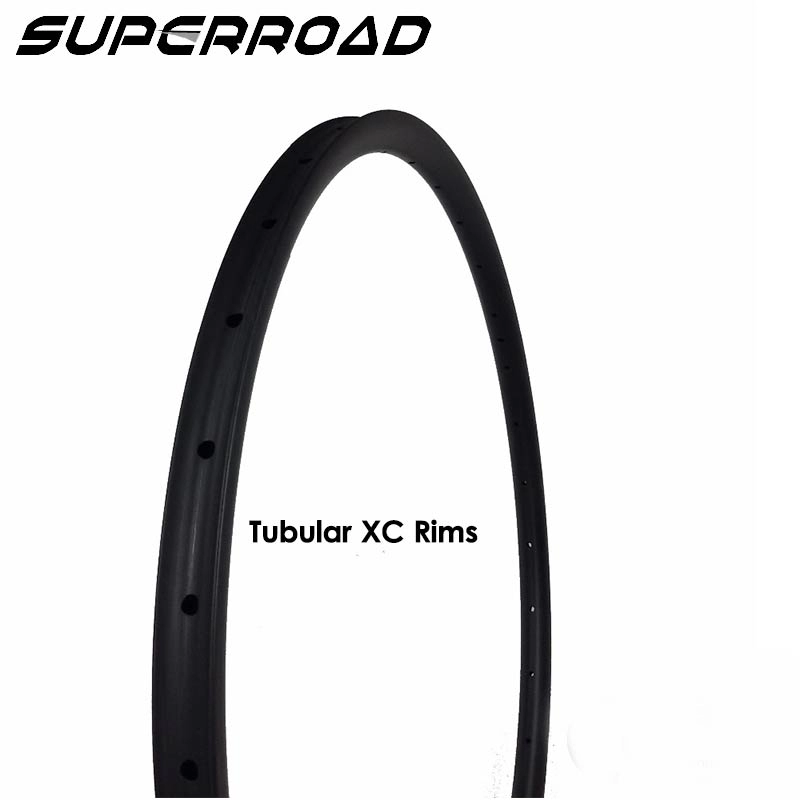 Cyclocross Tubular Rims 27.5 นิ้ว Superroad T700 650C Carbon XC 27 * 23.5 มม. จักรยาน Tubular Mtb Rims