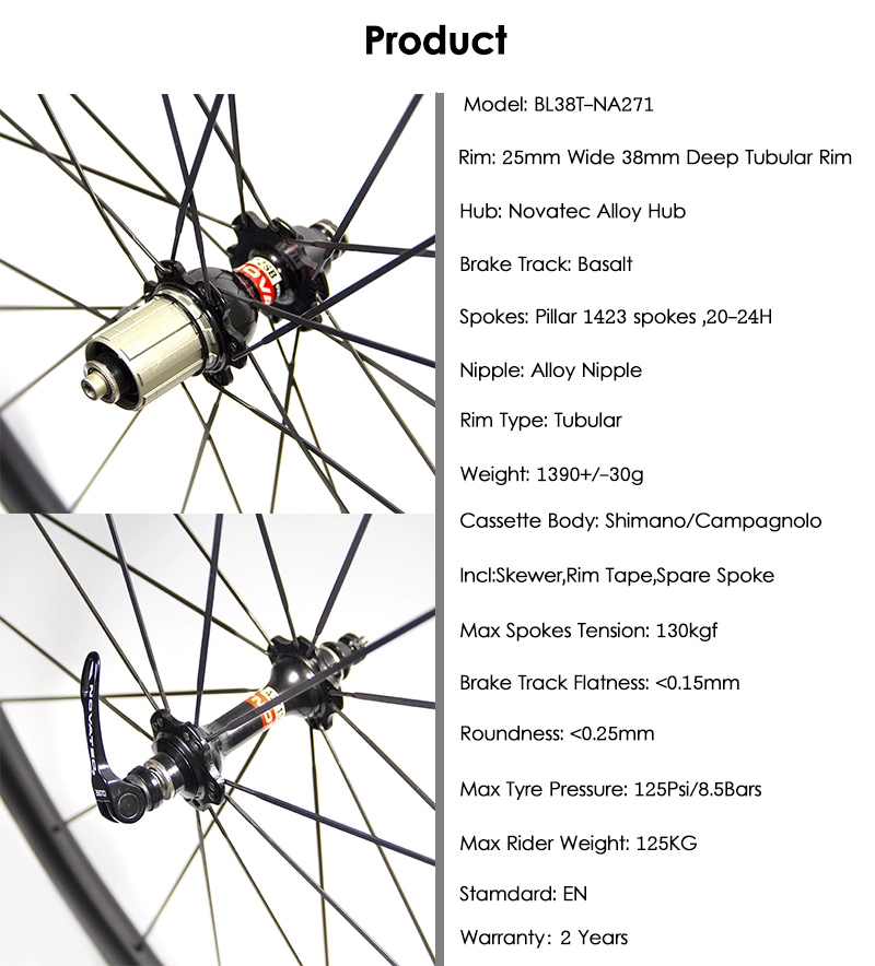 Tubular Wheels จักรยานเสือหมอบ 25mm Carbon Wheels