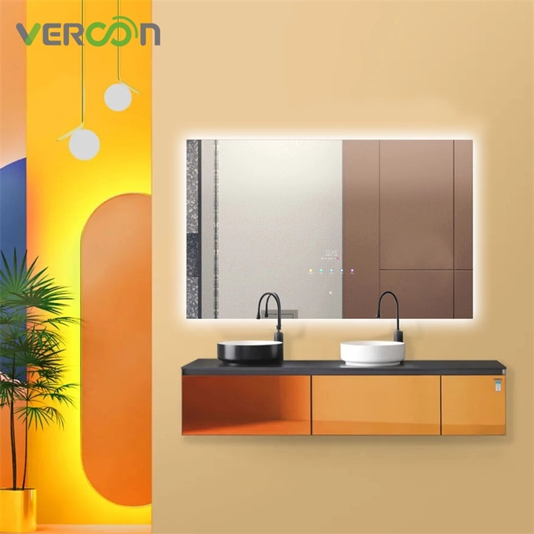Vercon Wall Mounted Round Smart Led Bath Mirror พร้อม Vanity Light