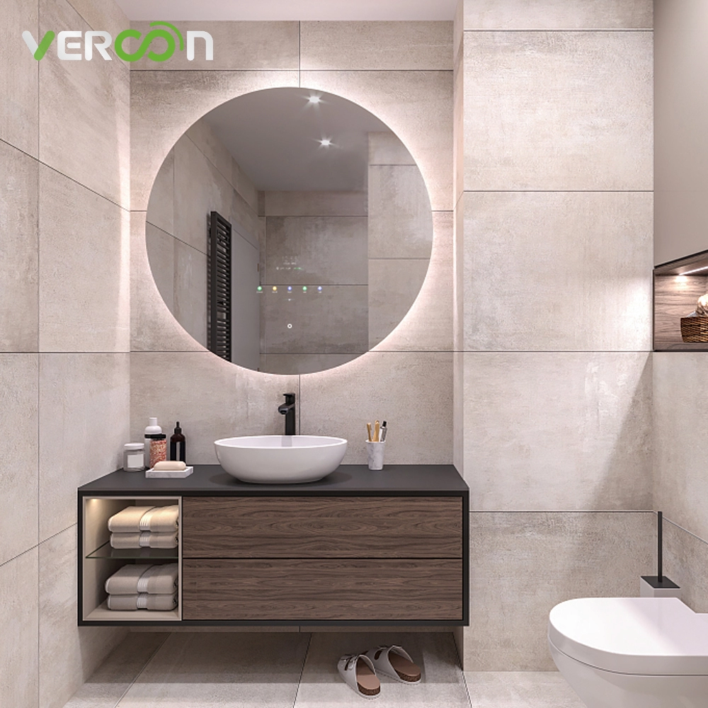 Vercon Custom Bathroom กระจกส่องสว่าง LED แบบสมาร์ทพร้อมสวิตช์สัมผัส