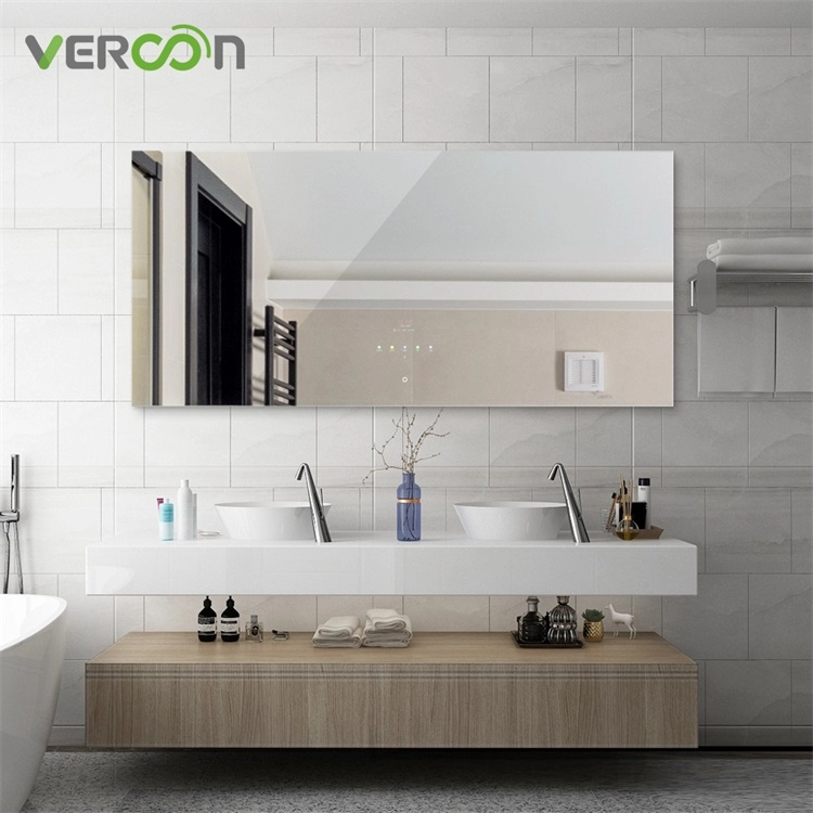 Vercon Smart Mirror Android OS 11 พร้อมหน้าจอสัมผัสขนาด 10.1 นิ้วทีวีกระจกกระจกห้องน้ำ