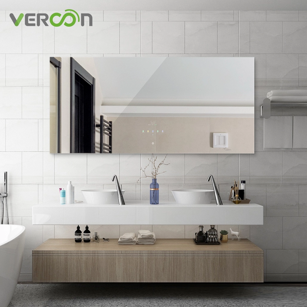 ใหม่มาถึง Android os 11 กระจกห้องน้ำสมาร์ทตัวแรกในโลกรอบกระจกโต๊ะเครื่องแป้งห้องน้ำลดราคา