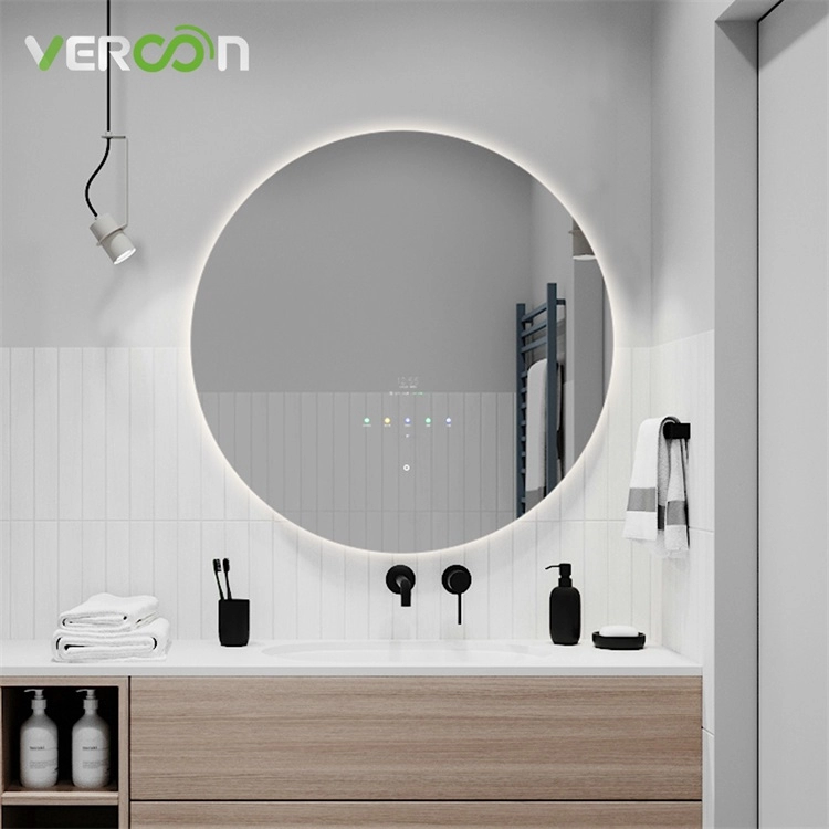 LED Smart Mirror เชื่อมต่อ WiFi ดูทีวี หน้าจอสัมผัส 600mm Round Backlit Mirror