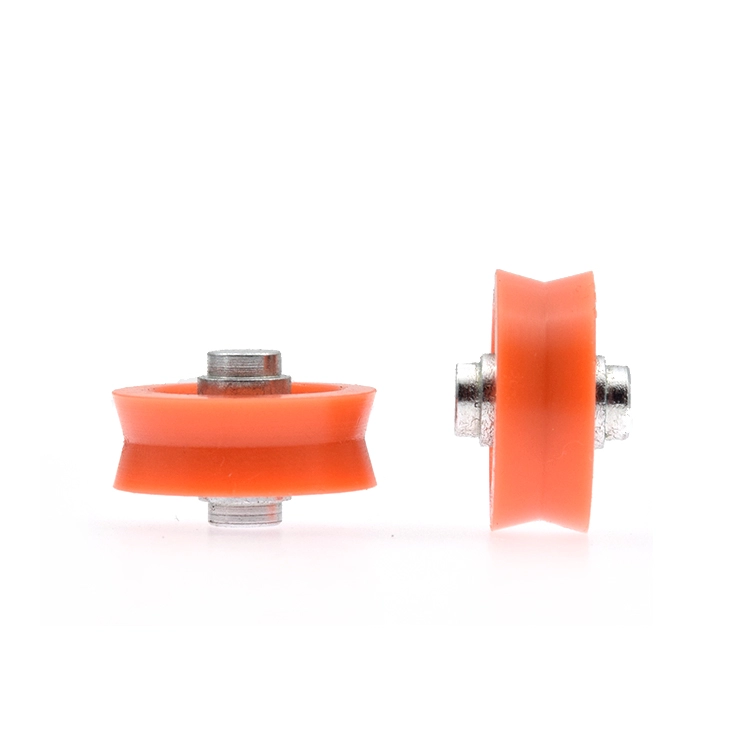 V Groove Orange Nylon Roller Bearing Wheel สำหรับเฟอร์นิเจอร์ 6 * 21 * 8mm