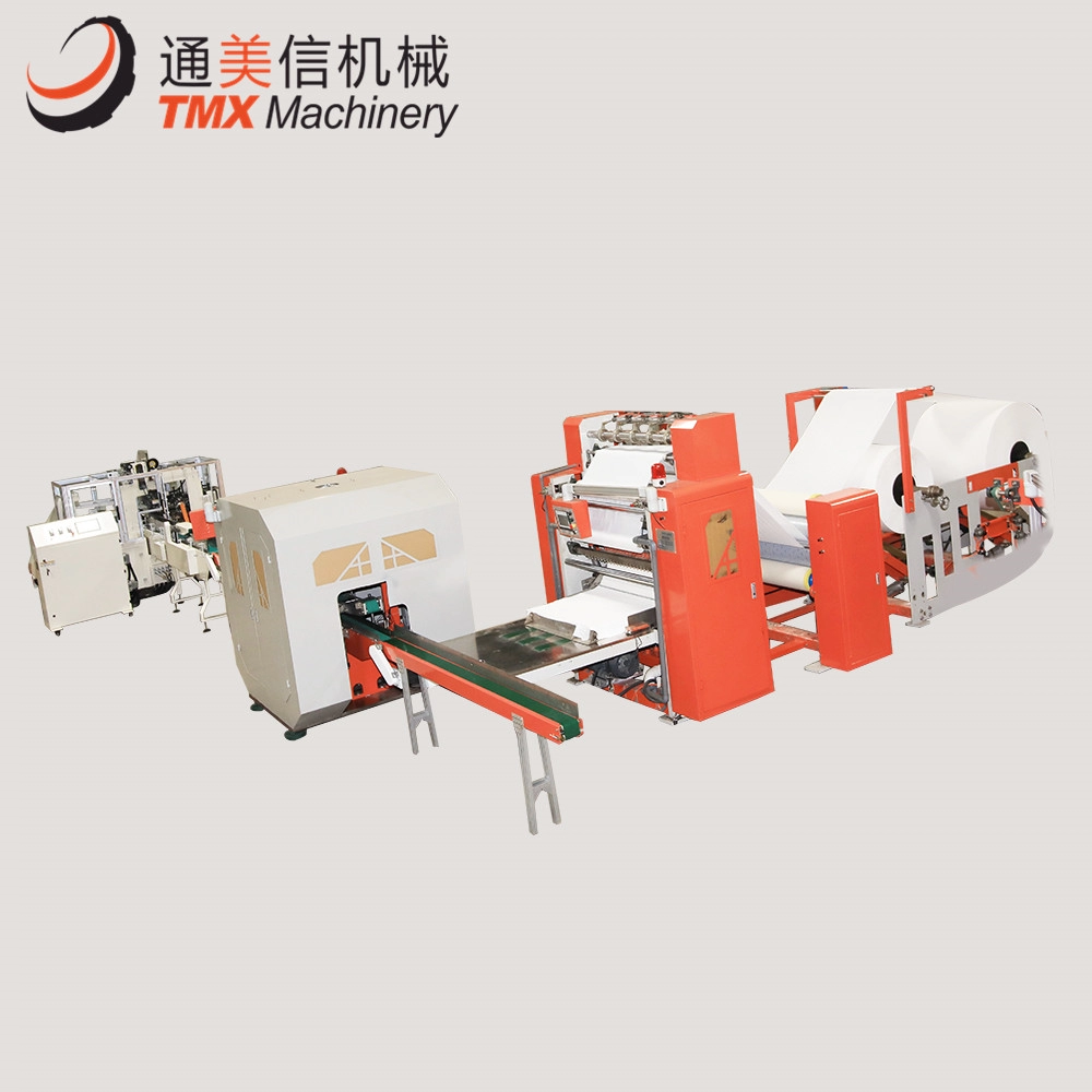 เครื่องทำกระดาษเช็ดหน้าพับ V อัตโนมัติ สายการผลิตเครื่องแปรรูปกระดาษ