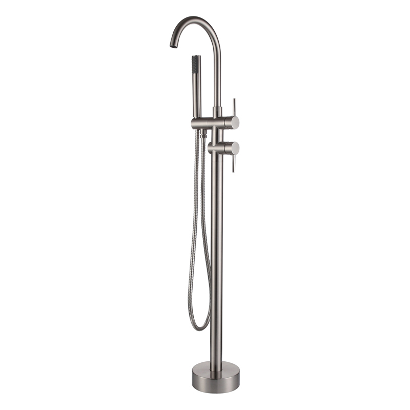 แปรงก๊อกตั้งพื้น_chrome__brass_bathtub_floor_mounted_freestand_taps_standarmatur_Badkraan Vrijstaand_NEUNAS_62116S