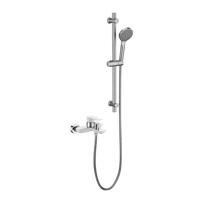 ห้องน้ำ โครเมียม ทองเหลือง ฝักบัวผสม_round_shower_mixer_chrome_faucet_Unterputz Duschsystem_Regendoucheset Inbouw Muur_NEUNAS_13552ACW