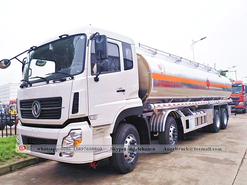 Dongfeng 8x4 รถบรรทุกน้ำมันเชื้อเพลิงอลูมิเนียมอัลลอยด์ 27500 ลิตร