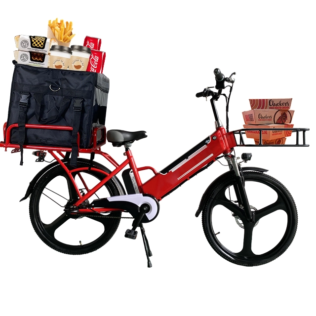 จักรยานไฟฟ้าส่งอาหารสีแดง 48V 240W