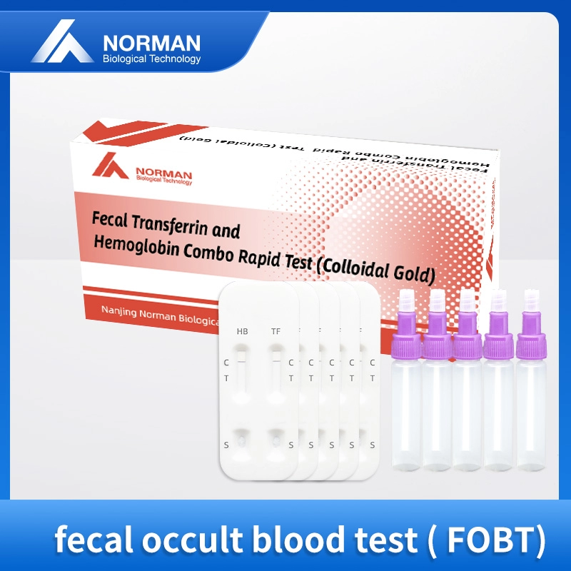 การทดสอบอย่างรวดเร็วของ Fecal Transferrin และ Hemoglobin Combo (คอลลอยด์โกลด์)