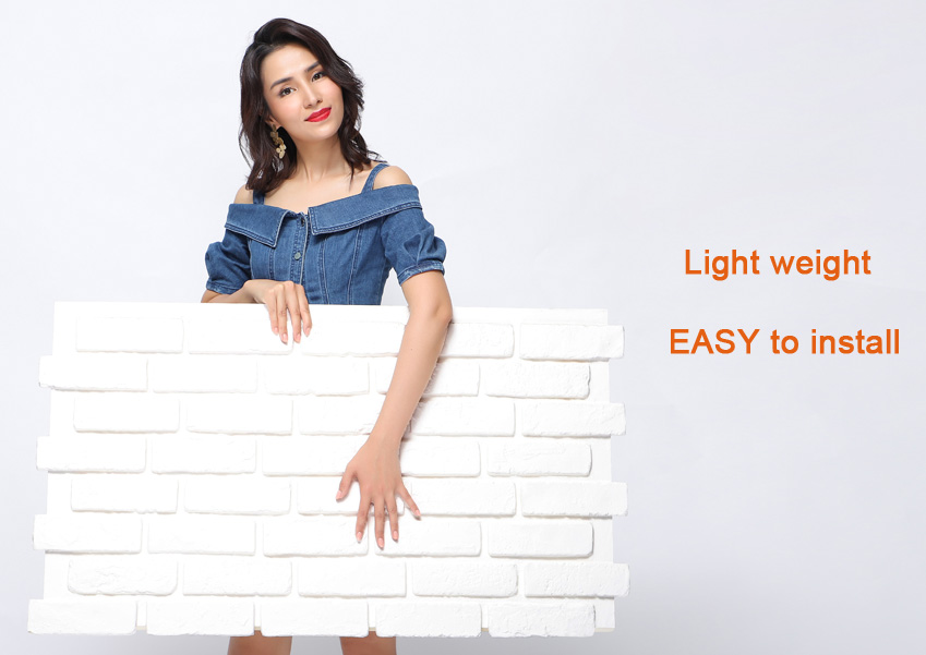 light weight white faux brick panel