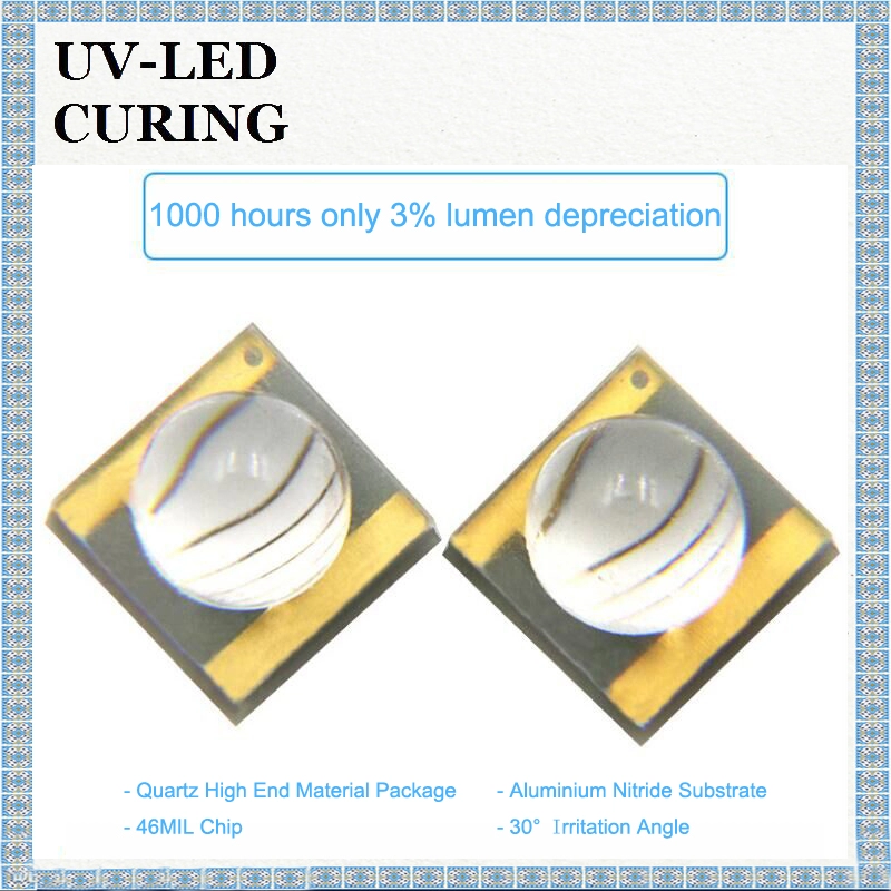 มุมมองเลนส์ควอตซ์ องศา 30° UV LED สำหรับการพิมพ์ Curing Wavelenth 365-415nm