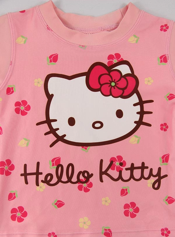 เสื้อยืด Rashguard เด็กผู้หญิง สีชมพู Hello Kitty