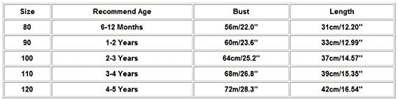 Down Jacket Size Table